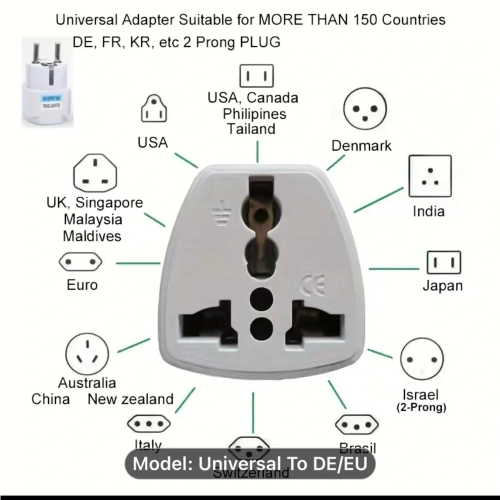 1pc International Travel Universal Adapter Electrical Plug, UK US EU AU To DE